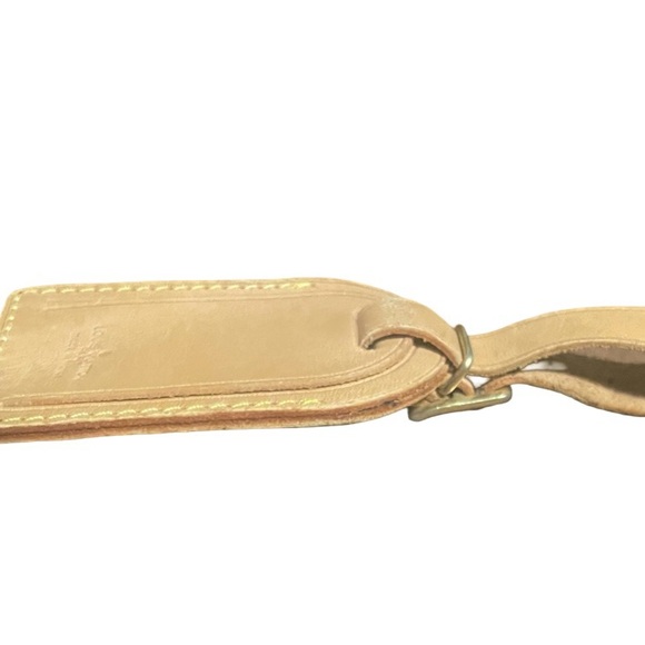 Louis Vuitton Beige Leather Bag Tag - Picture 4 of 5